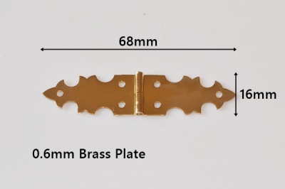Small Polished Brass Full Strap Hinge (pair)